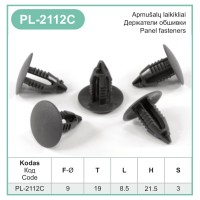 Dark Grey Plastic Fir Tree Trim Clips 8mm Hole 19mm Head Car Push In Spruce – PL-2112C