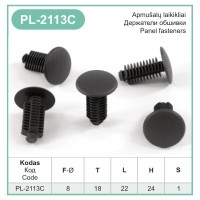 Dark Grey Fir Tree Trim Clips 8mm Hole, 18mm Head Panel lining Fits for VW – PL-2113C
