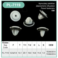 White Sealed Sliding Door Rail Cover Moulding Clips 7E0843514 – PL-7119