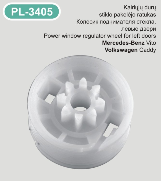 Window regulator pulley for Mercedes-Benz, Volkswagen – PL-3405