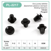 Black Trim Clips for Exterior Door Moulding Bumpstrips Trims Fits Citroen – PL-2217