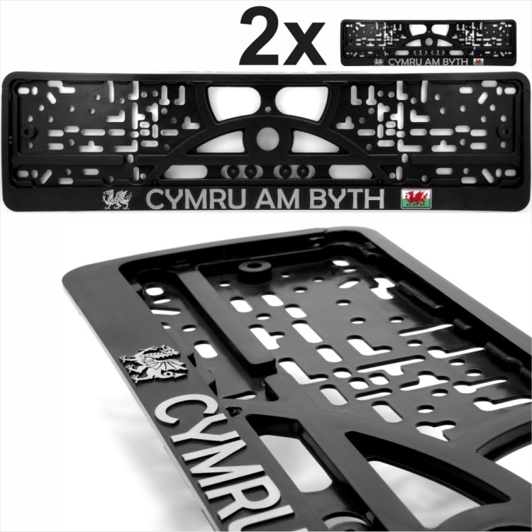 Black Number Plate Surrounds Holder Chrome CYMRU AM BYTH gel CYM DRAGON FLAG – R3-41321 Black Number Plate Surrounds Holder Chrome CYMRU AM BYTH gel CYM DRAGON FLAG – R3-41321