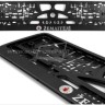 Embossed number plate frame with lettering ŽEMAITEJE and the Grand Coat of Arms of the Duchy of Samogitia (Samogitia) – R3-41461 Embossed number plate frame with lettering ŽEMAITEJE and the Grand Coat of Arms of the Duchy of Samogitia (Samogitia) – R3-41461