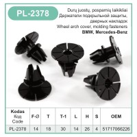Screw-type plastic rivet Ø 14 mm for BMW, Mercedes-Benz – PL-2378