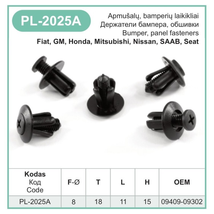8mm Wheel Arch Lining Trim Screw Rivet Type Black Plastic Fastener Clips Car – PL-2025A 8mm Wheel Arch Lining Trim Screw Rivet Type Black Plastic Fastener Clips Car – PL-2025A