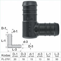 18 mm L-Piece Reducer Plastic Barbed Connector Joiner Tube Hose Pipe Fitting – PL-2761