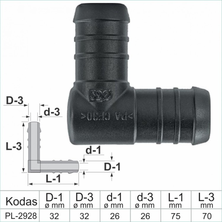 32 mm L-Piece Reducer Plastic Barbed Connector Joiner Tube Hose Pipe Fitting – PL-2928 32 mm L-Piece Reducer Plastic Barbed Connector Joiner Tube Hose Pipe Fitting – PL-2928