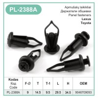 Screw-type plastic rivet Ø 9 mm for Lexus, Toyota – PL-2388A