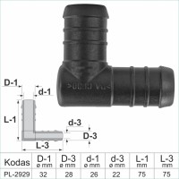 28 mm L-Piece Reducer Plastic Barbed Connector Joiner Tube Hose Pipe Fitting – PL-2929